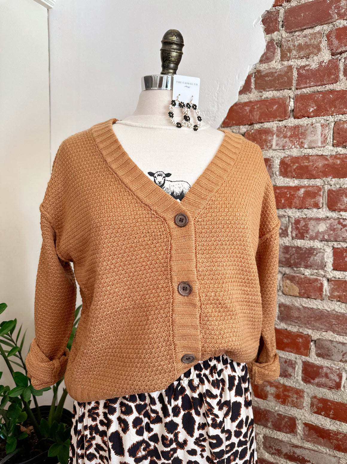 Autumn Waffle Button Down Cardigan-Carolyn Jane's Jewelry