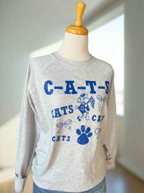 CATS - CATS - CATS Spring Sweatshirt - Grey-Sweatshirt-Carolyn Jane's Jewelry