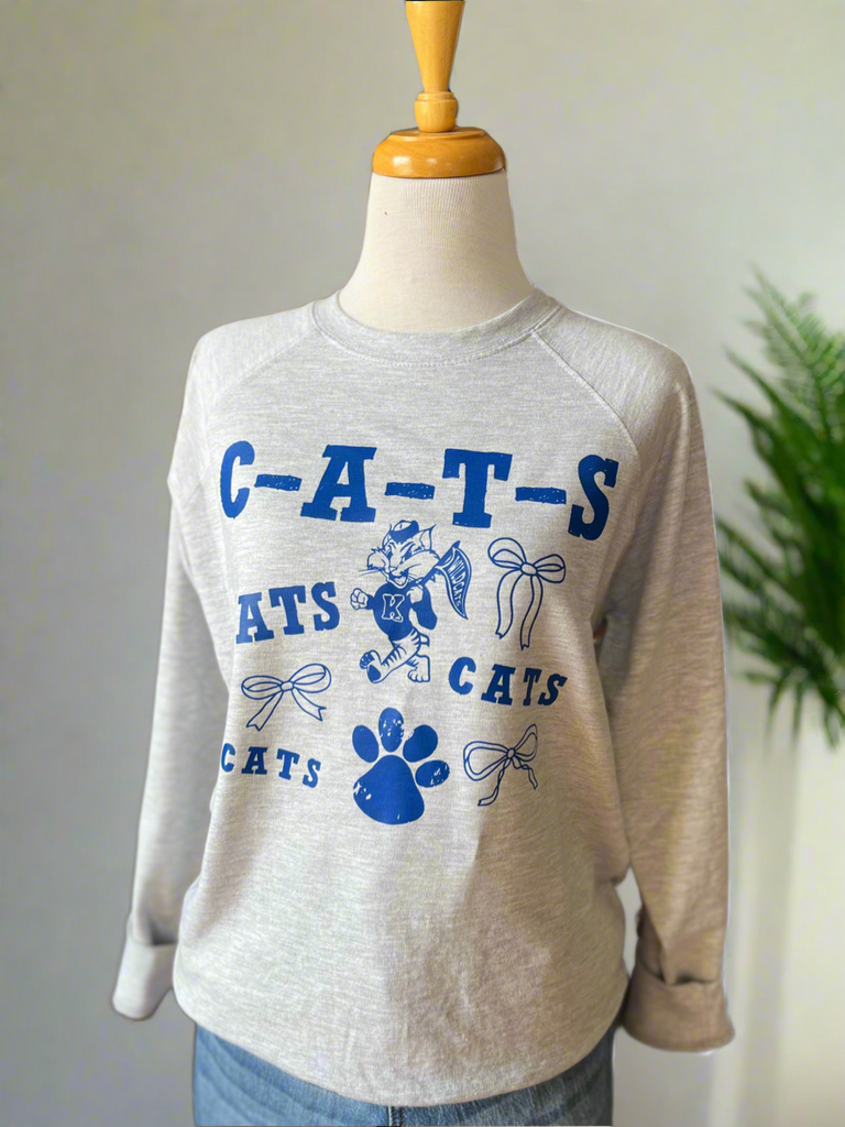 CATS - CATS - CATS Spring Sweatshirt - Grey-Sweatshirt-Carolyn Jane's Jewelry