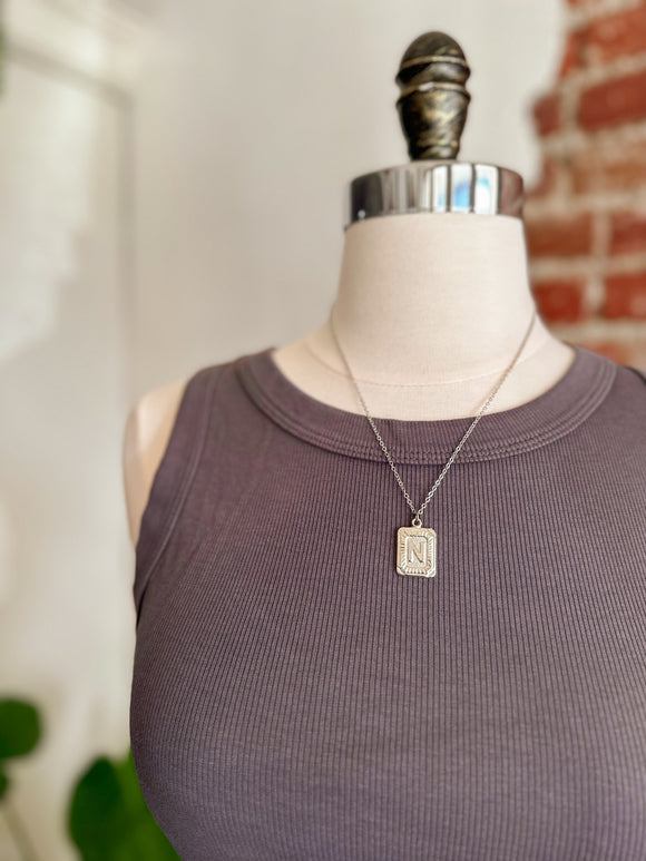 CC Essential Ribbed Tank in Charcoal-Carolyn Jane's Jewelry