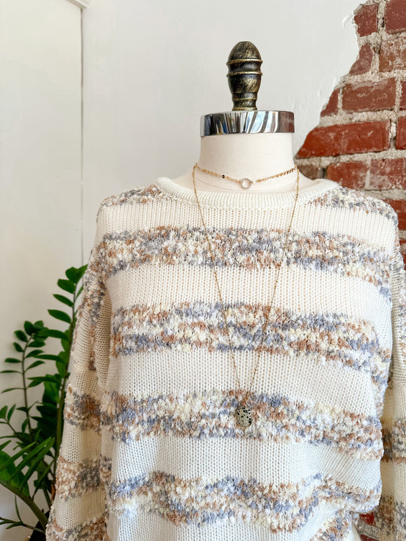 Camilia Stripe Sweater in Cream-Carolyn Jane's Jewelry