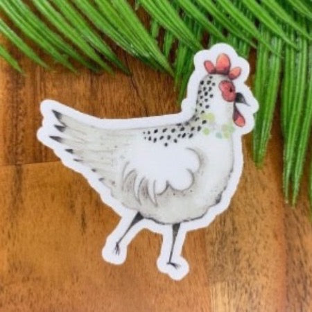 Chicken Clear Vinyl Sticker-Watch Stickers & Decals-Carolyn Jane's Jewelry