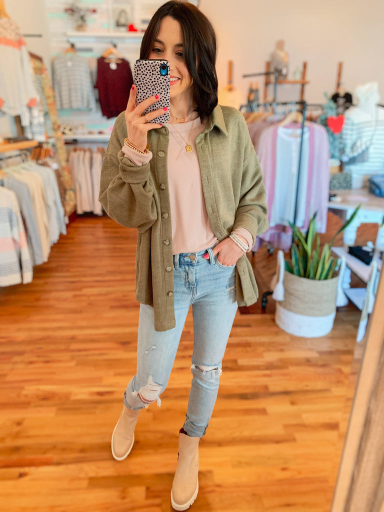 Comfort Crush Raw Edge Tunic Top - Blush-Top-Carolyn Jane's Jewelry