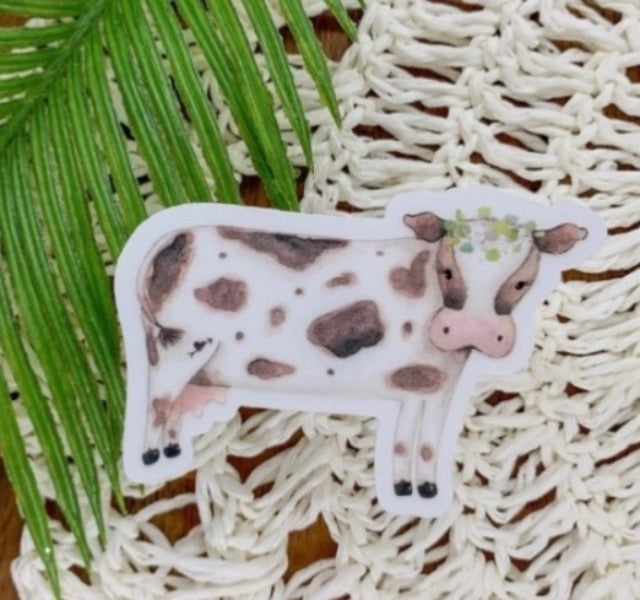 Cow Clear Vinyl Sticker-Watch Stickers & Decals-Carolyn Jane's Jewelry