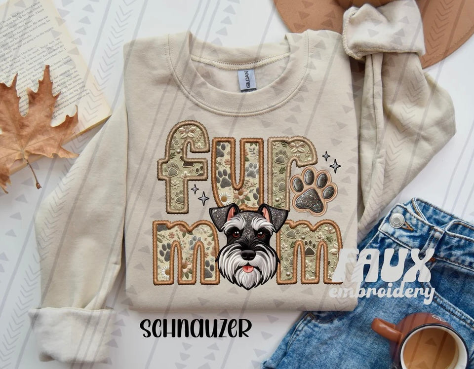 Fur Mom Schnauzer Sweatshirt - Natural Stone-Sweatshirt-Carolyn Jane's Jewelry