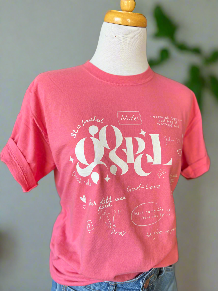 Gospel Doodle T-Shirt - Watermelon-T-Shirt-Carolyn Jane's Jewelry