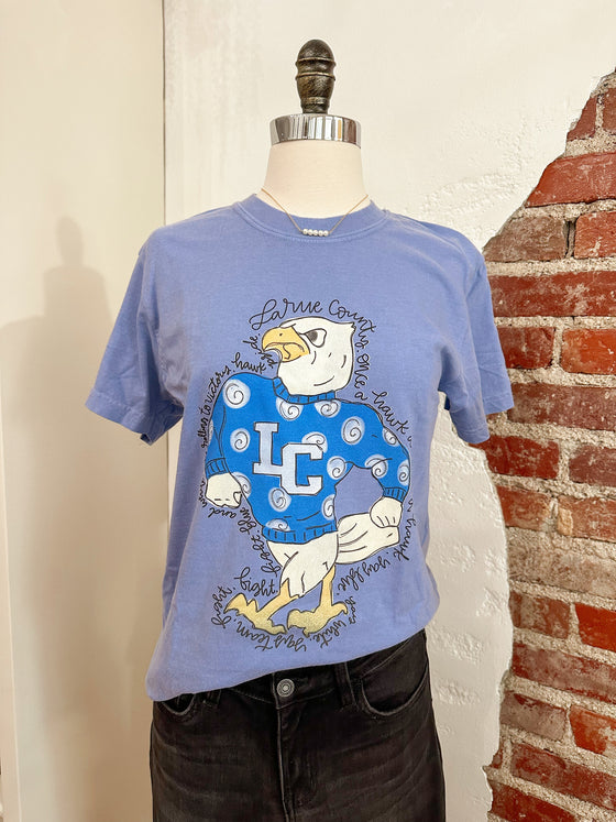 Hawk Fight Song T-Shirt - Washed Denim-T-Shirt-Carolyn Jane's Jewelry