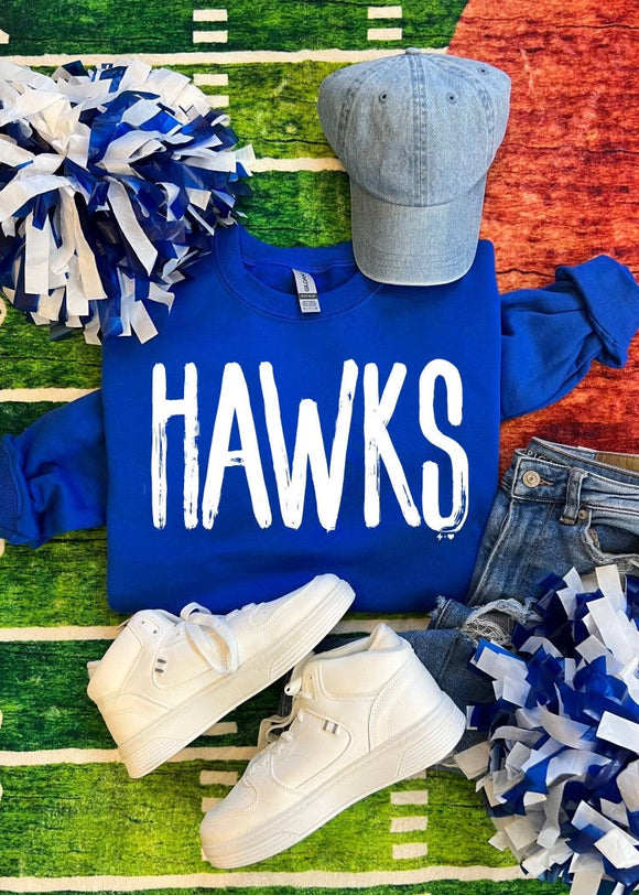 Hawks Brushed Sweatshirt - Royal Blue-Sweatshirt-Carolyn Jane's Jewelry