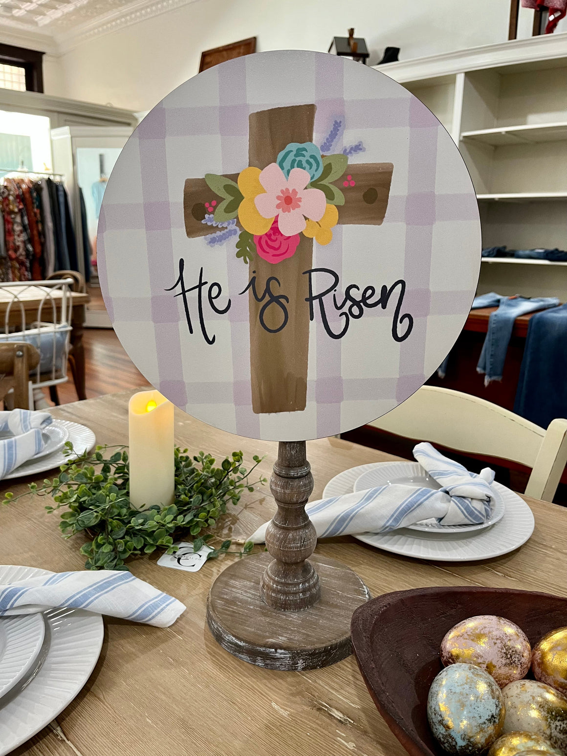 He is Risen Topper Sign