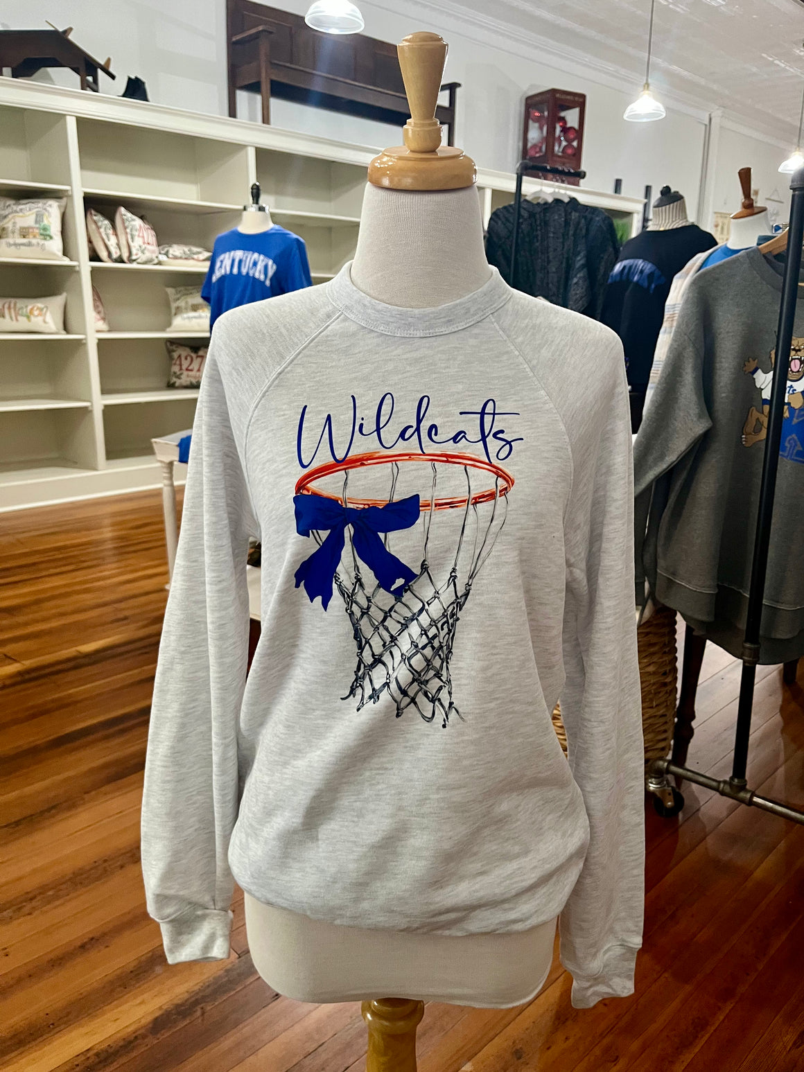 Kentucky Wildcats Preppy Hoops Sweatshirt - Grey-Sweatshirt-Carolyn Jane's Jewelry