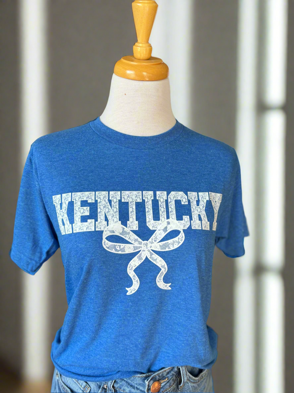 Lacey Kentucky Bow T-Shirt - Royal Blue-T-Shirts-Carolyn Jane's Jewelry