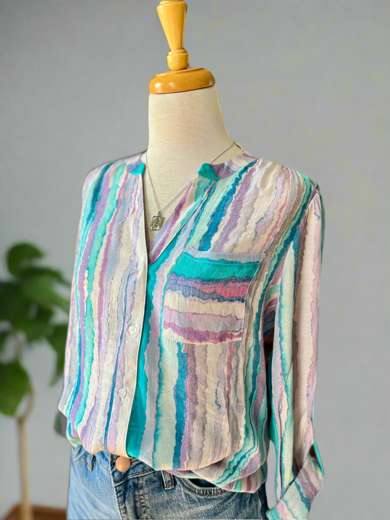 Leslie Button Front Blouse-blouse-Carolyn Jane's Jewelry