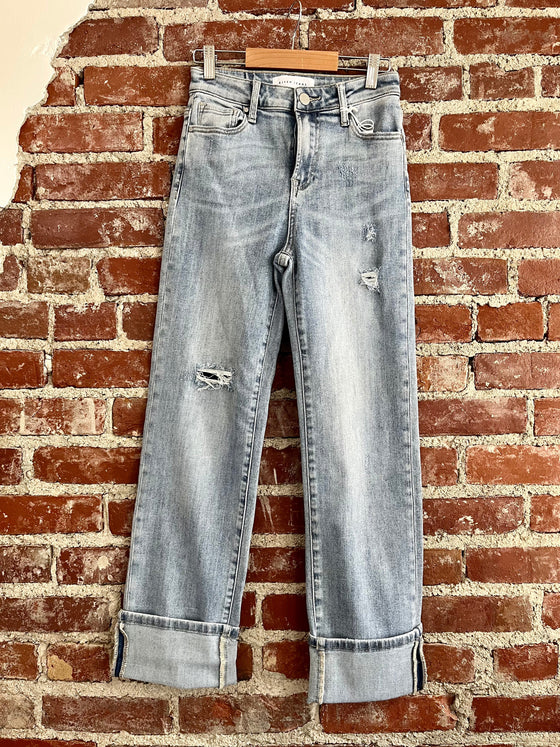 Molly Relaxed Distressed Straight Jean in Light Wash-Jeans-Carolyn Jane's Jewelry