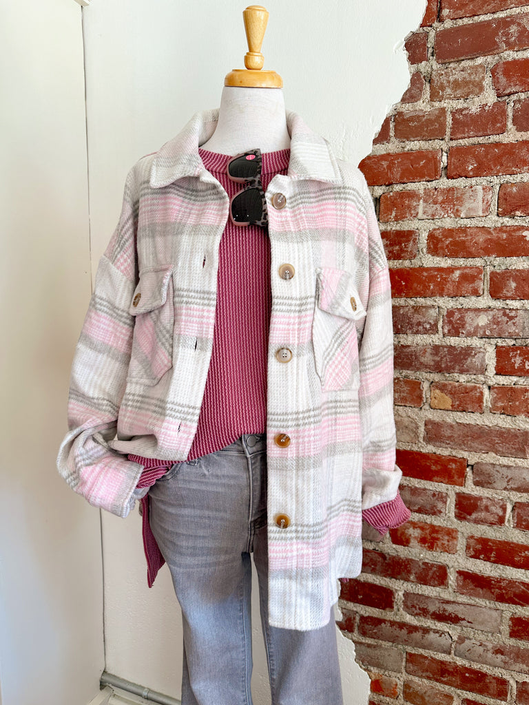 Pretty in Pink Plaid Shacket