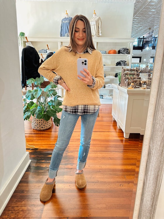Pullover Knit Top in Mustard-Carolyn Jane's Jewelry