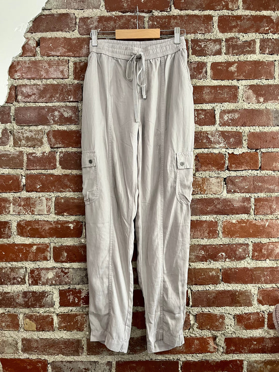 Spring Tencel Cargo Utility Pants - Light Grey-PANTS-Carolyn Jane's Jewelry