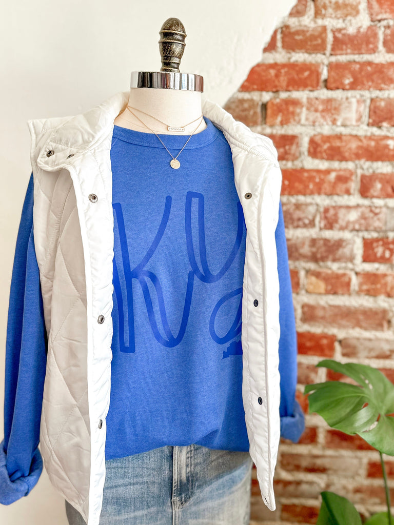 Spring into KY Sweatshirt Heather Royal Blue-Sweatshirt-Carolyn Jane's Jewelry