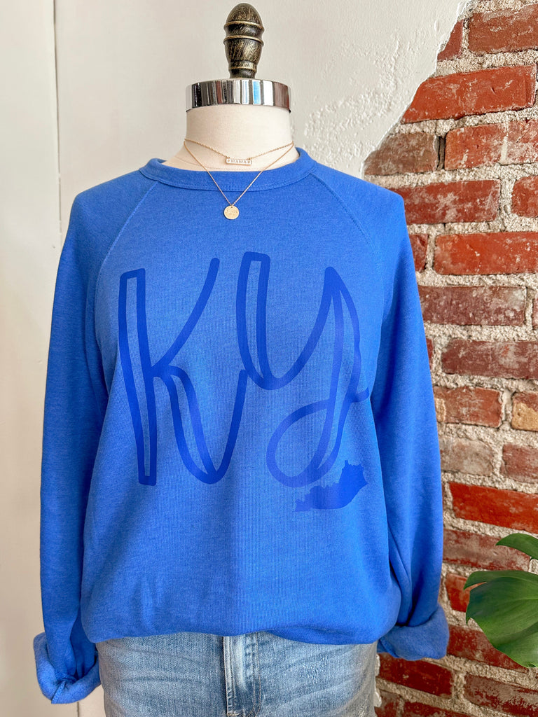 Spring into KY Sweatshirt Heather Royal Blue-Sweatshirt-Carolyn Jane's Jewelry