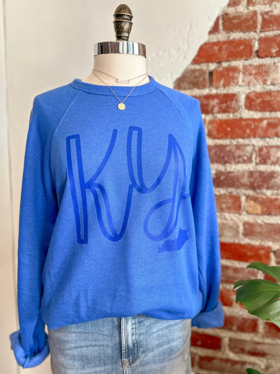 Spring into KY Sweatshirt Heather Royal Blue-Sweatshirt-Carolyn Jane's Jewelry