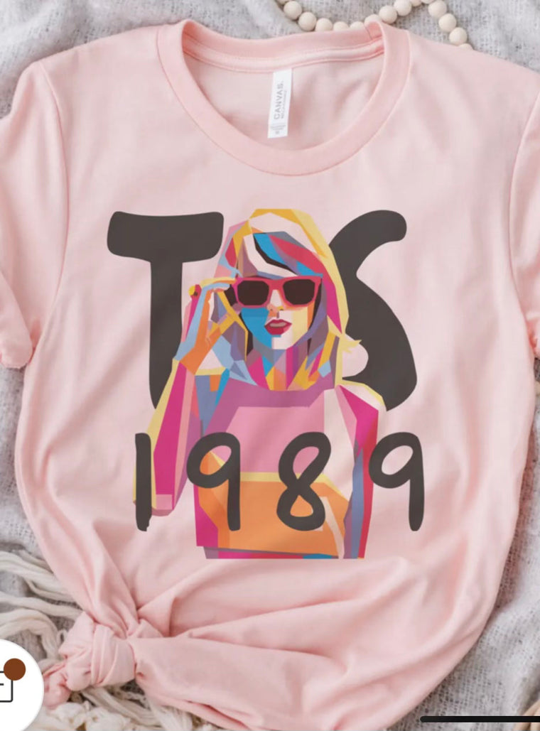 Taylor 1989 Era Concert Tee - Rose-tshirt-Carolyn Jane's Jewelry