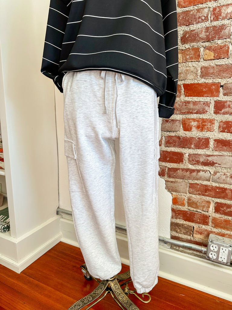 The Essential Cargo Jogger Pant in Heather Grey-Carolyn Jane's Jewelry