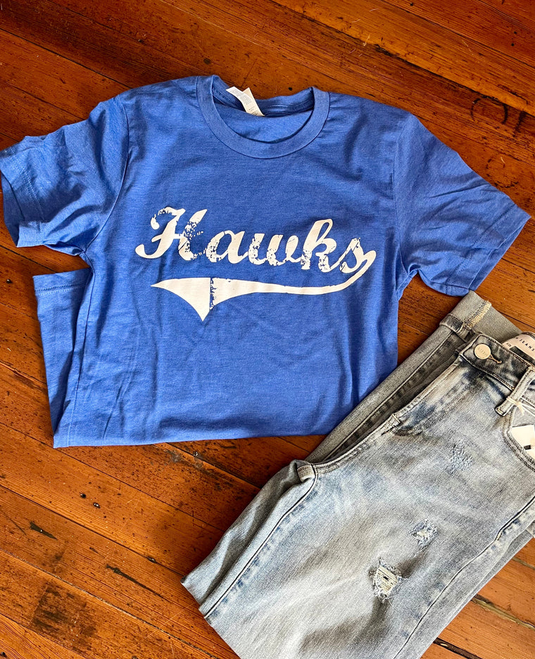 Vintage Hawks T-Shirt in Royal Blue-tshirt-Carolyn Jane's Jewelry