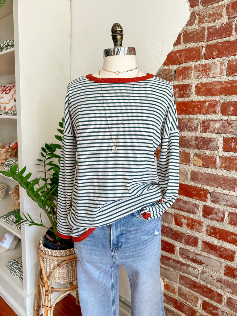 Willow Stripe Crew Top-Top-Carolyn Jane's Jewelry