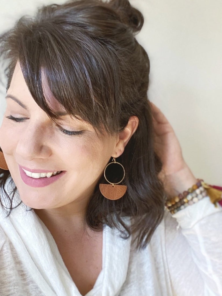 Canyon Hoops in Vintage Maple-Carolyn Jane's Jewelry