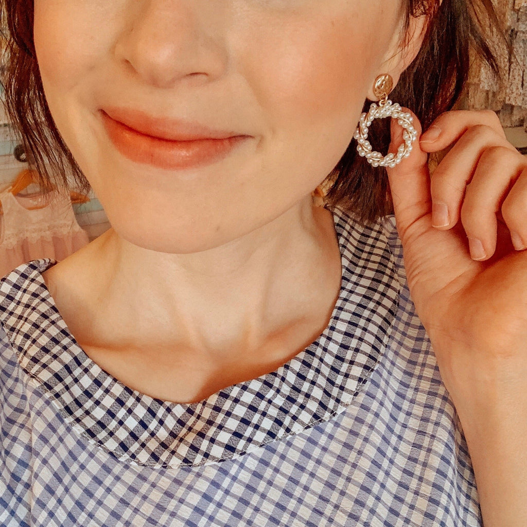 Classic Pearls Twisted Hoop-Earrings-Carolyn Jane's Jewelry