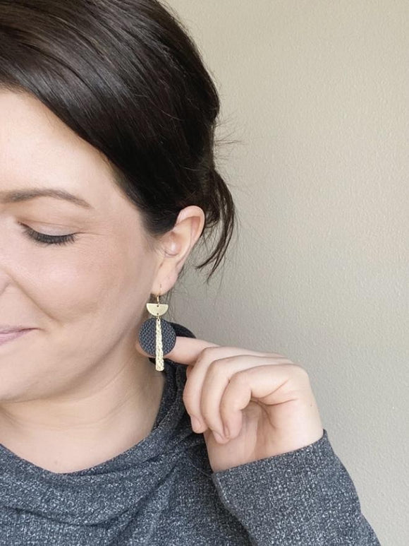 Crest Earrings in Coal-Carolyn Jane's Jewelry