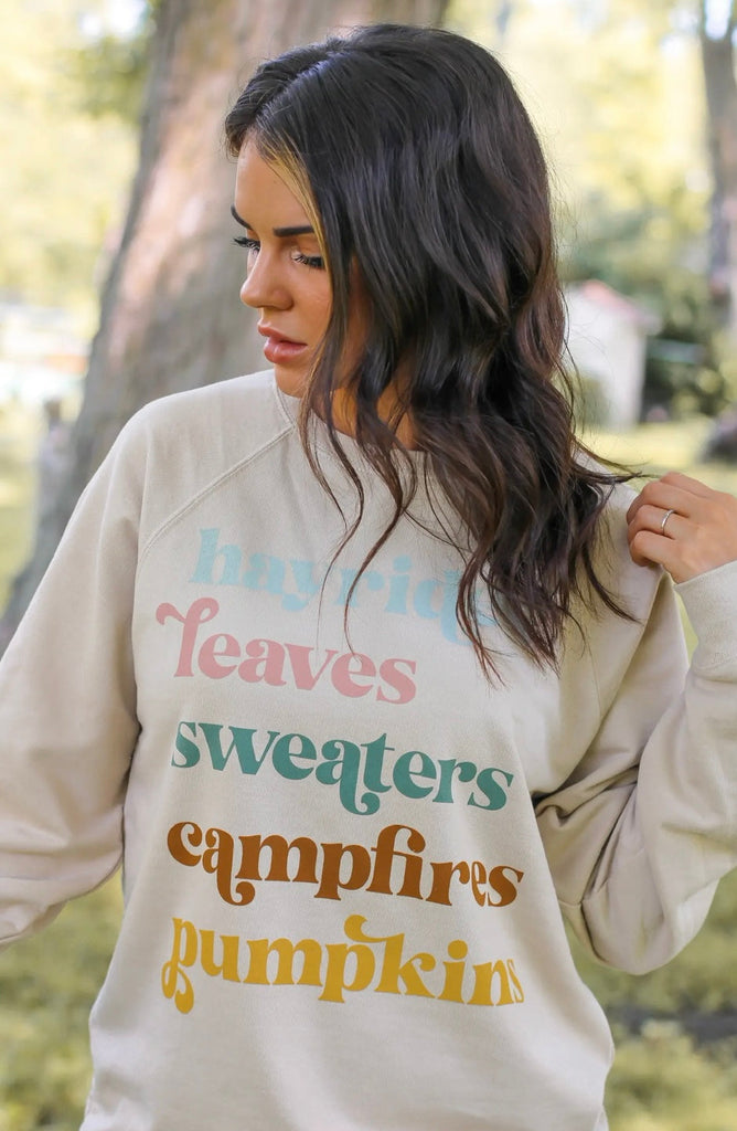 Fall List Lightweight Sweatshirt-Sweatshirt-Carolyn Jane's Jewelry