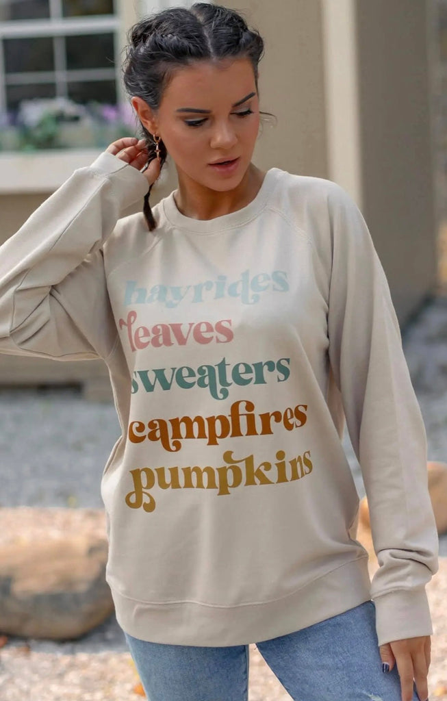 Fall List Lightweight Sweatshirt-Sweatshirt-Carolyn Jane's Jewelry
