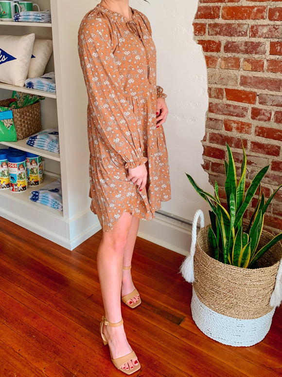 Fiona Floral Dress in Clay-Dresses-Carolyn Jane's Jewelry