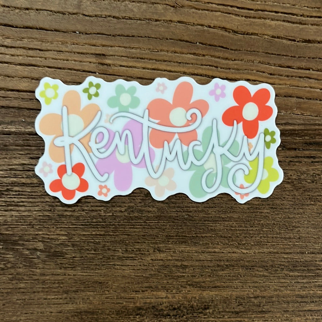 Kentucky Hippie Floral Sticker-Vinyl Sticker-Carolyn Jane's Jewelry