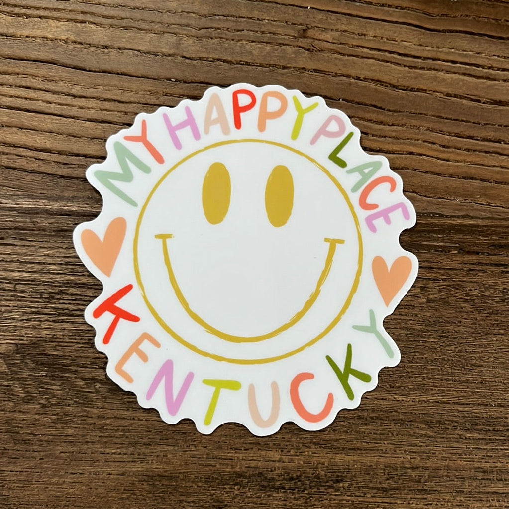 Kentucky Is My Happy Place-Vinyl Sticker-Carolyn Jane's Jewelry