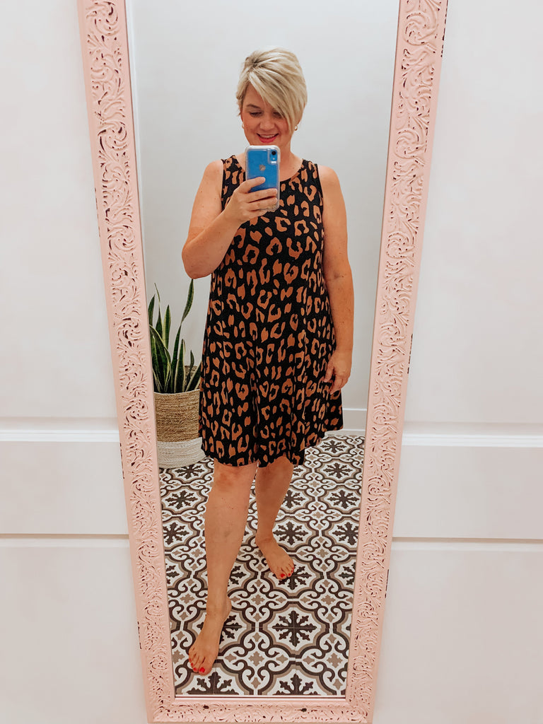 Leopard Swing Dress-Carolyn Jane's Jewelry