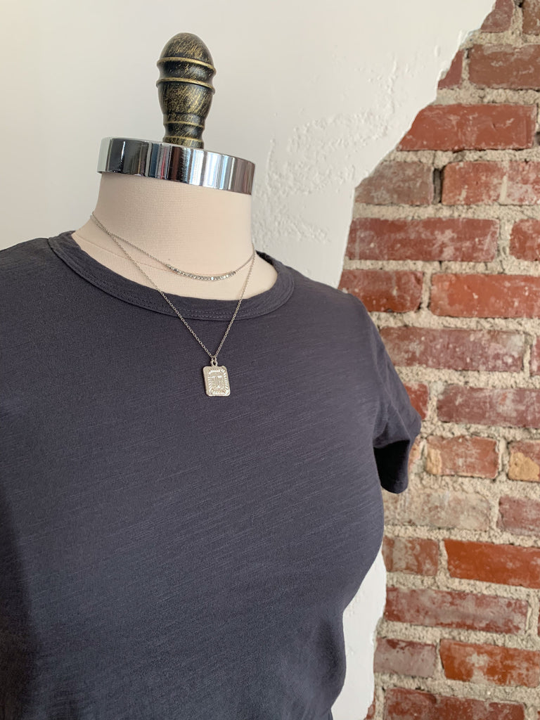 My Basic CC Short Sleeve Top in Charcoal-Top-Carolyn Jane's Jewelry