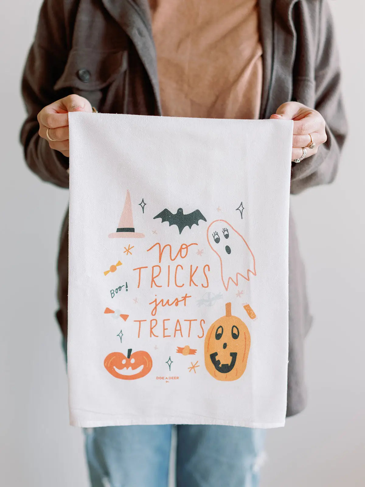 Halloween Kitchen Towel Set, Trick or Treat Towel, Jack O Lantern