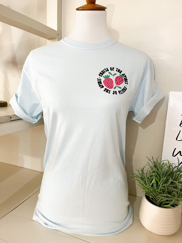 Summer Fruits of The Spirit T-Shirt - Light Blue-T-Shirt-Carolyn Jane's Jewelry