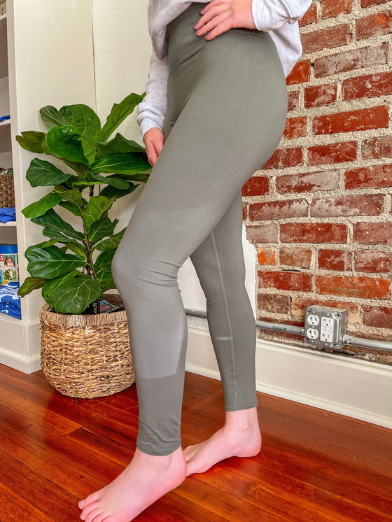 The Butter Soft Leggings in Grey Sage-Leggings-Carolyn Jane's Jewelry