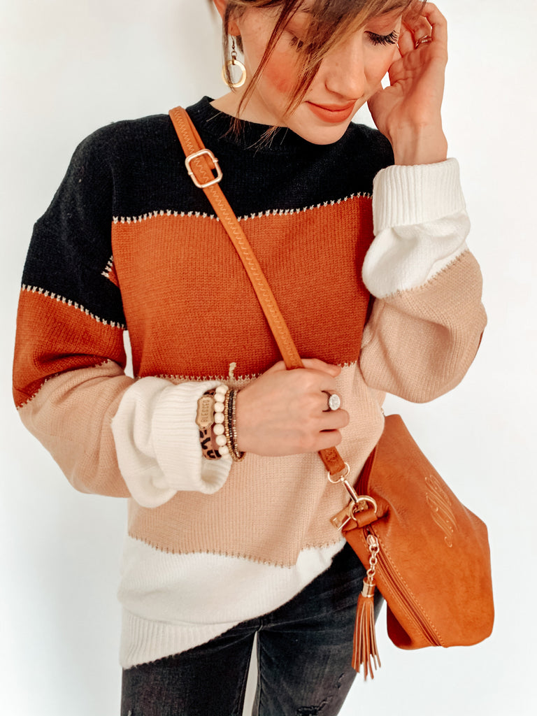 In the Mix Chocolate Sweater-sweater-Carolyn Jane's Jewelry